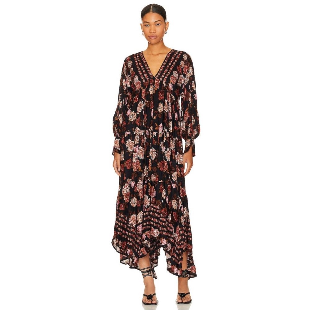Free People Rows of Roses Maxi Dress Size Small
